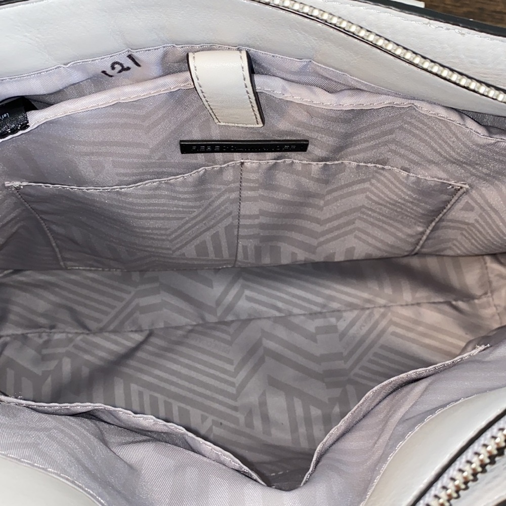 Rebecca Minkoff Bree Large Top Zip Leather Satchel In Putty - Picture 13 of 16